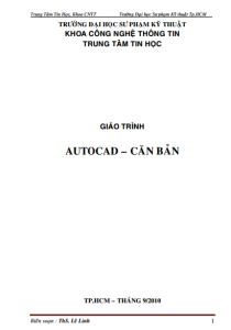 giáo trình autocad căn bản trường đại học sư phạm kỹ thuật